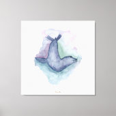 青いアザラシの水彩画 キャンバスプリント (正面)