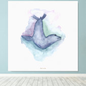 青いアザラシの水彩画 キャンバスプリント (インサイチュ (ウッドフロア))