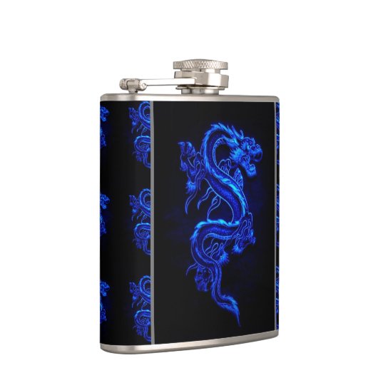 青いアジアドラゴン フラスク (右)