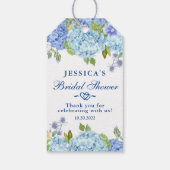 青いアジサイとグリーン　ウェディングシャワーのお礼 ギフトタグ (裏面)