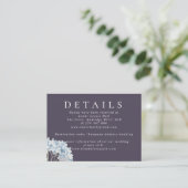 青いアジサイとネイビーの結婚式の詳細 エンクロージャーカード (スタンド正面)