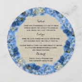 青いアジサイと麻の丸いメニュー メニュー (正面)