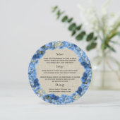 青いアジサイと麻の丸型メニュー メニュー (スタンド正面)