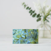 青いアジサイによっては花の花の写真が開花します 名刺 (スタンド正面)