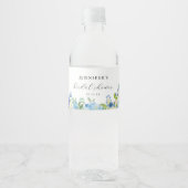 青いアジサイのウェディングシャワーのお土産 ペットボトルラベル (正面)