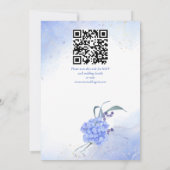 青いアジサイのエレガントな花のウェディング 招待状 (裏面)