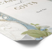 青いアジサイのカードとギフトサイン ポスター (角)