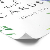 青いアジサイのギフトとカードのサイン ポスター (角)