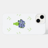 青いアジサイのグリーンの花瓶の海岸パターン Case-Mate iPhoneケース (裏面 (横))