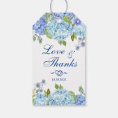 青いアジサイのグリーンギフトタグ ありがとう ギフトタグ (裏面)