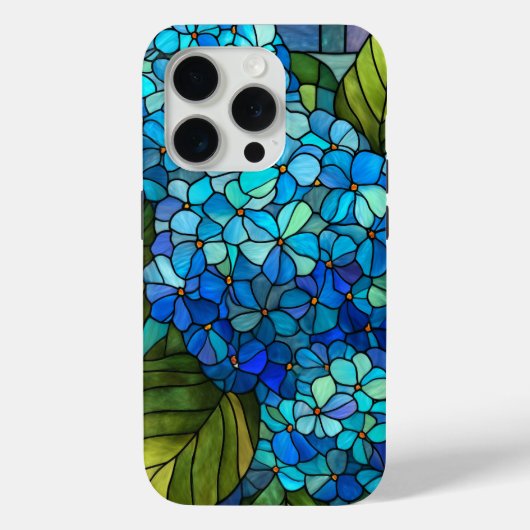 青いアジサイのステンドグラスデザイン Case-Mate iPhoneケース (裏面)