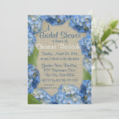 青いアジサイのブライダルシャワー 招待状 (スタンド正面)