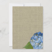 青いアジサイのブライダルシャワー 招待状 (裏面)