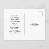 青いアジサイのメーソンジャーの成長した誕生会 インビテーションポストカード (裏面)