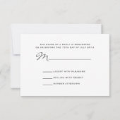 青いアジサイのメーソンジャー素朴な結婚RSVP 出欠カード (裏面)