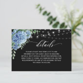 青いアジサイのランタン ボヘミアンスタイルのウェディング 封筒カード エンクロージャーカード (スタンド正面)