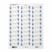 青いアジサイのリハーサルディナーの返送先住所 ラベル (フルシート)