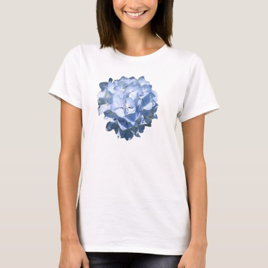 青いアジサイのワイシャツ Tシャツ (正面)