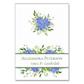 青いアジサイの名札 テーブルナンバー (正面)