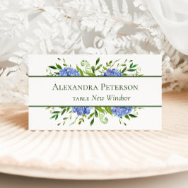 青いアジサイの名札 テーブルナンバー