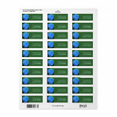 青いアジサイの宛名ラベル ラベル (フルシート)