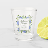 青いアジサイの彩り リハーサルディナー ショットグラス (正面)