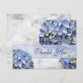 青いアジサイの感謝カード サンキューカード (正面/裏面)