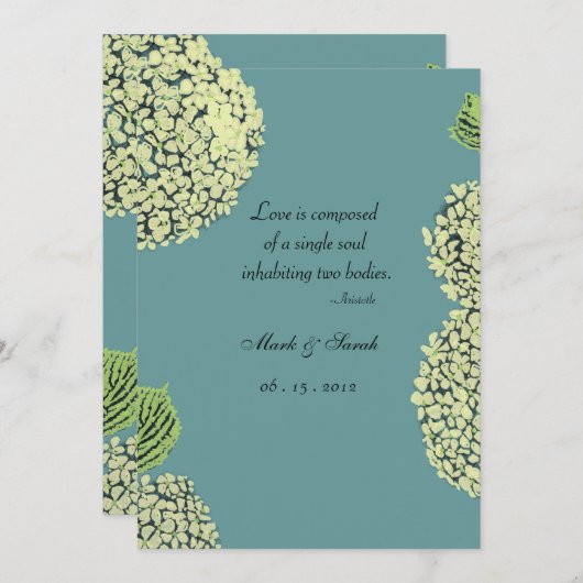 青いアジサイの招待状 招待状 (正面/裏面)