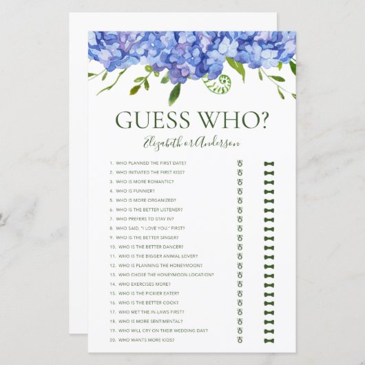 青いアジサイの推測 (正面/裏面)