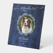 青いアジサイの木1写真シグネチャーペットドリンク 台座サイン (正面)