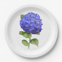 青いアジサイの植物学的なアート紙皿