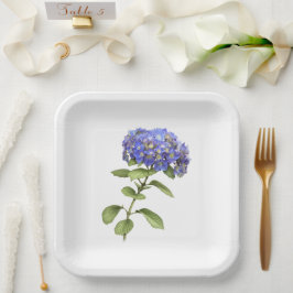 青いアジサイの植物学的なアート紙皿 ペーパープレート