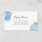 青いアジサイの植物学的なブライダルディスプレイシャワー エンクロージャーカード (正面)