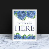 青いアジサイの水の色結婚あなたのテーブルを見つける ポスター