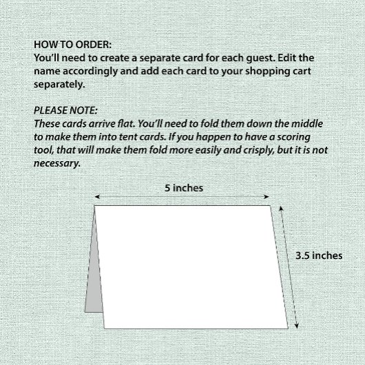 青いアジサイの水彩折りたたみ名札 テーブルナンバー