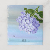 青いアジサイの水結婚色の折り畳みエスコート プレイスカード (外部開封)