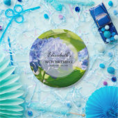 青いアジサイの第80誕生会 ペーパープレート (パーティー)