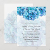 青いアジサイの結婚式の招待状 アジサイ3 招待状 (正面/裏面)