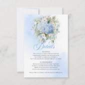 青いアジサイの結婚式ディテールカード 出欠カード (正面)
