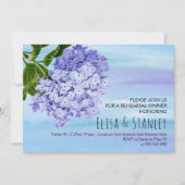 青いアジサイの結婚式リハーサルディナー 招待状 (正面)