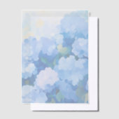 青いアジサイの絵のウェディング ベラム紙招待状 (オフセット)