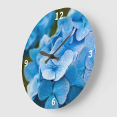 青いアジサイの花のアクリルの柱時計 ラージ壁時計 (傾斜)