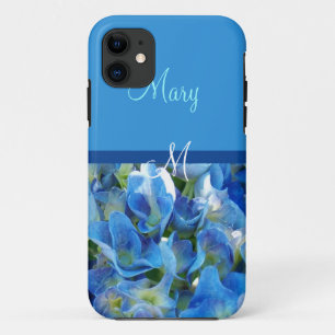 青いアジサイの花のケース iPhone 11 ケース