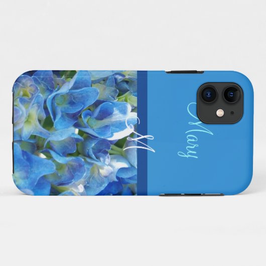 青いアジサイの花のケース Case-Mate iPhoneケース (裏面(横))