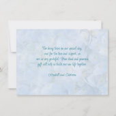 青いアジサイの花の愛と感謝のメッセージカード 招待状 (裏面)