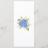 青いアジサイの花の水彩ウェディング メニュー (裏面)