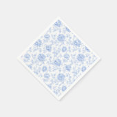 青いアジサイの花の水彩パターン スタンダードカクテルナプキン (角)