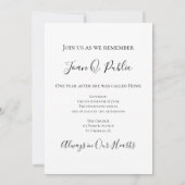 青いアジサイの花の水彩画 追悼1周年 招待状 (裏面)