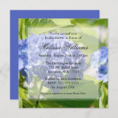 青いアジサイの花の ブライダルシャワー招待状 招待状 (正面/裏面)
