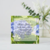 青いアジサイの花の ブライダルシャワー招待状 招待状 (スタンド正面)